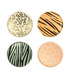 Savannah Animals Patterns Dessert Plates