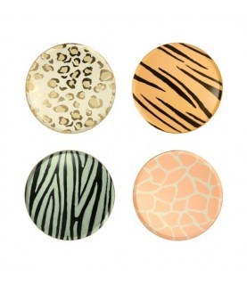Savannah Animals Patterns Dessert Plates