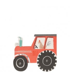 Serviettes découpées Tracteur