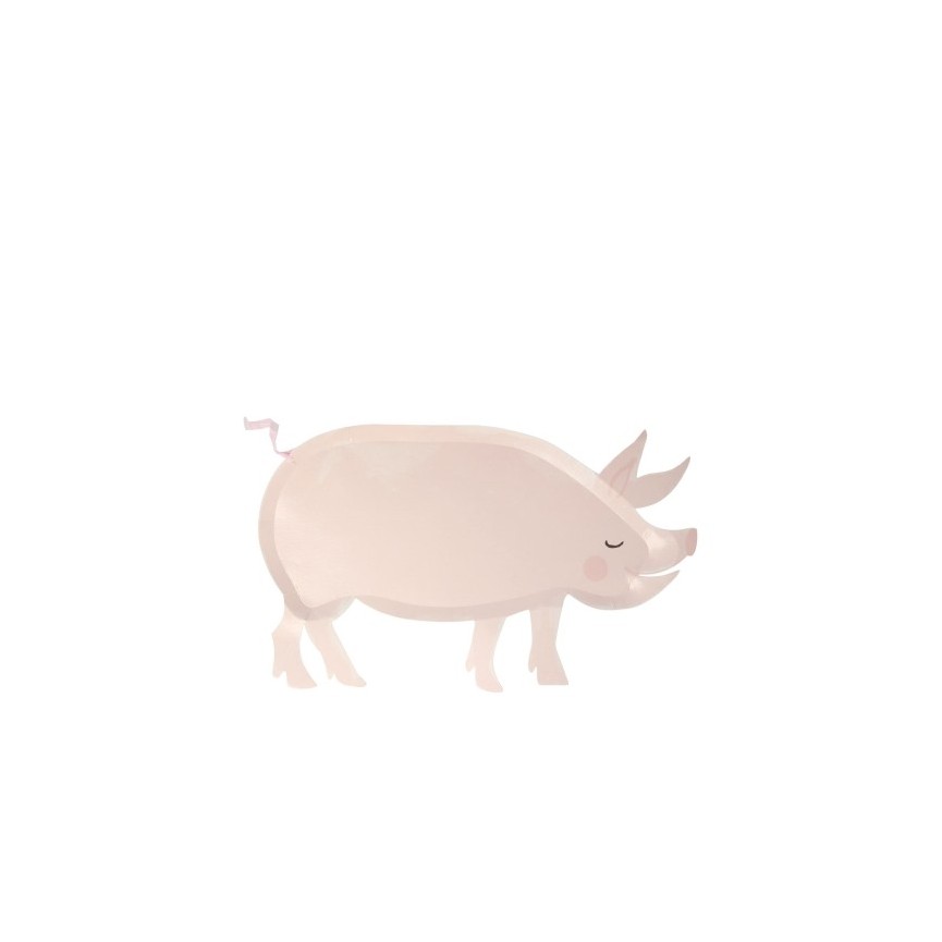 12 Pig shaped Plates Farm Fun