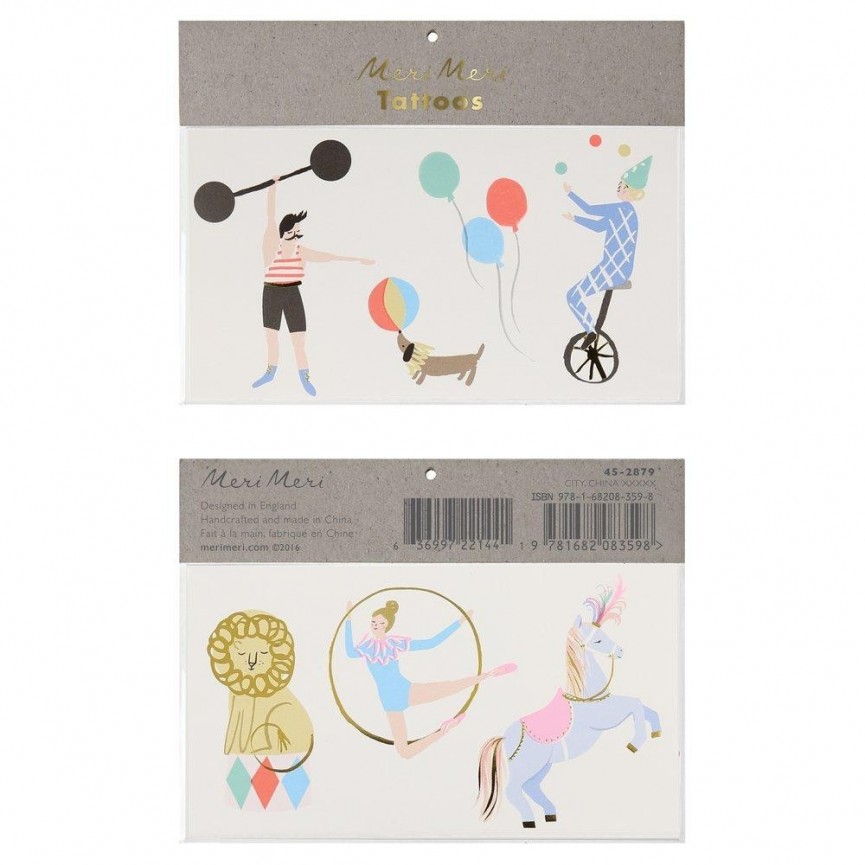 Circus Temporary Tattoos