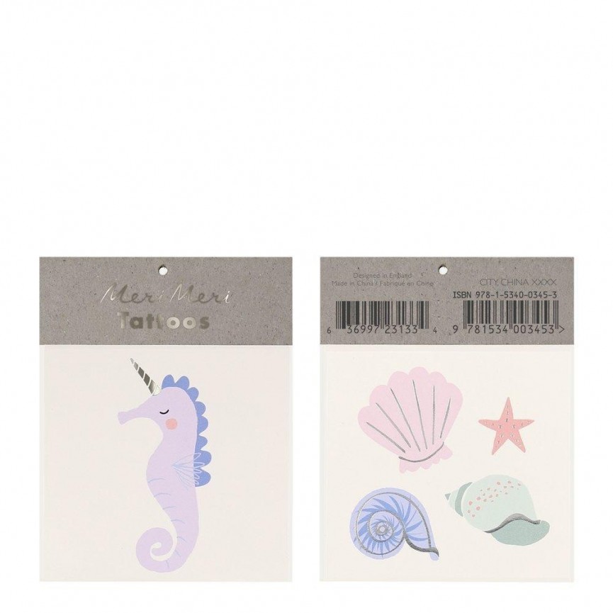 Seahorse & Sea Shells Temporary Tattoos