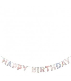 English Garden Happy Birthday Garland