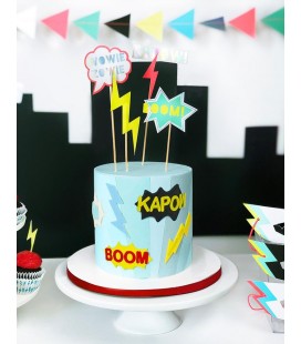 Superhero Zap Cake Toppers