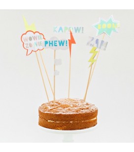 Cake Toppers/ Pics de Fête Super Héros Zap!