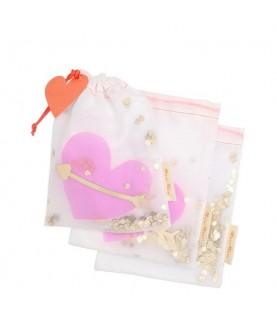 3 Pochettes Cadeaux Coeur