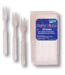 30 Clear Cocktail Forks