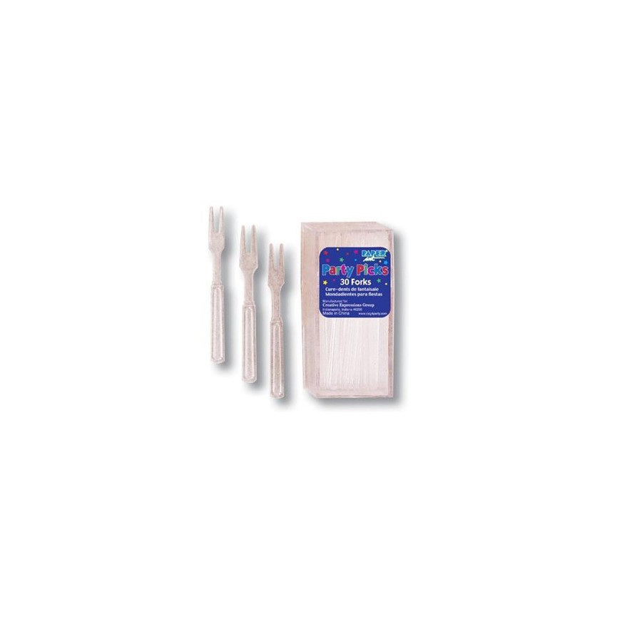 30 Clear Cocktail Forks