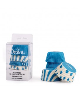 75 Caissettes à Cupcakes Fantaisie Bleu