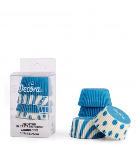 75 Caissettes à Cupcakes Fantaisie Bleu