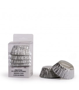 60 Metallic Silver Cupcake Liners