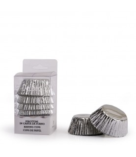 60 Metallic Silver Cupcake Liners
