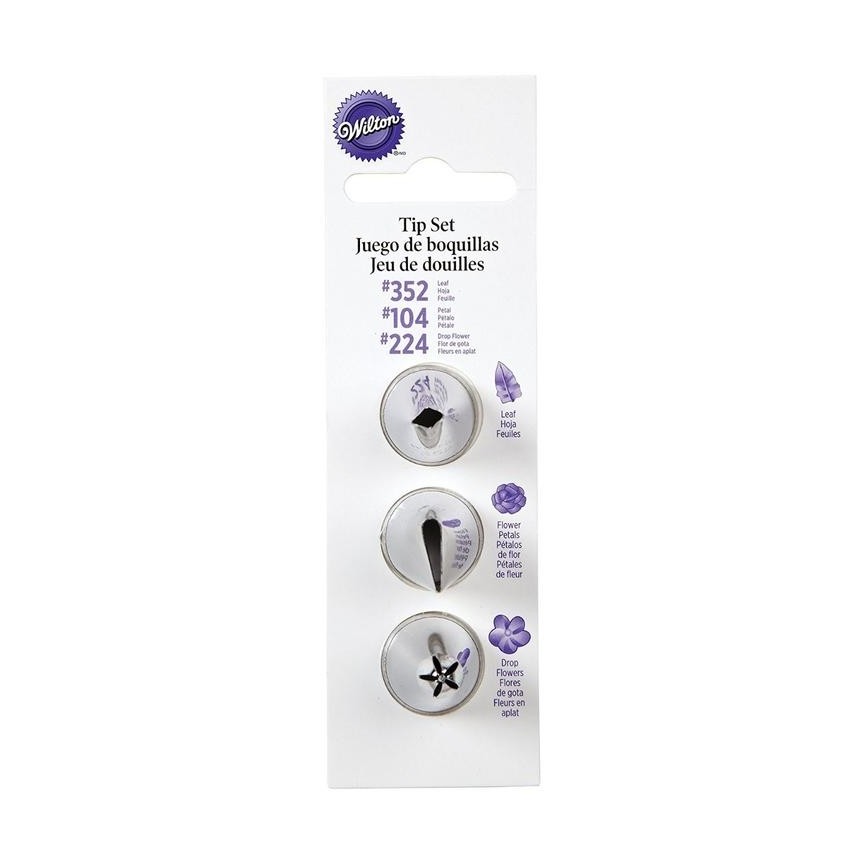 Piping Tips Set - 4 pieces 104, 352, 224 Piping Tips Set - 4 pieces 104, 352, 224