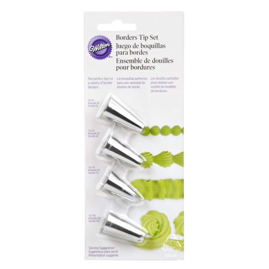 Piping Tips Set - 4 pieces 10, 32, 70, 105 Piping Tips Set - 4 pieces 10, 32, 70, 105