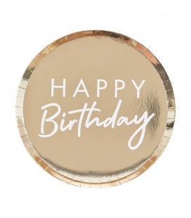 Gold Foiled Happy Birthday Plates