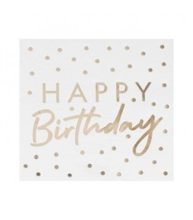 Gold Foiled Happy Birthday Napkins