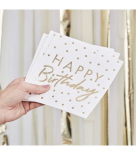Gold Foiled Happy Birthday Napkins