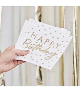 Gold Foiled Happy Birthday Napkins