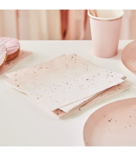 Pink Ombré Napkins with Rose Gold Speckles