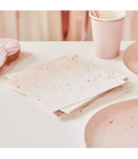 Pink Ombré Napkins with Rose Gold Speckles