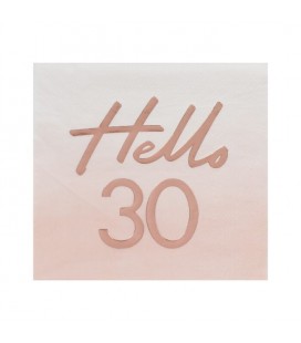 Hello 30 Rose Gold Napkins