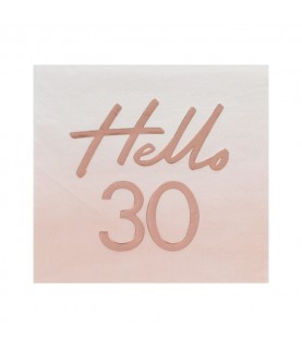 Hello 30 Rose Gold Napkins