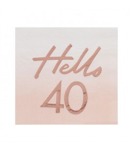 Hello 40 Rose Gold Napkins