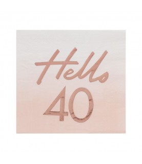 Hello 40 Rose Gold Napkins