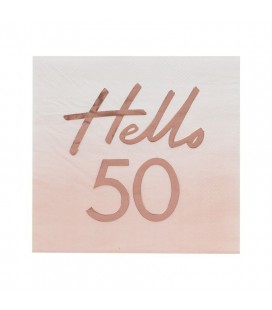 Hello 50 Rose Gold Napkins