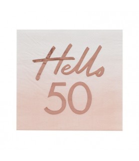 Hello 50 Serviettes Rose Gold