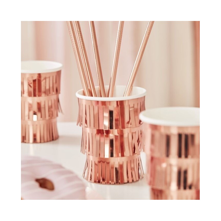 Rose Gold Fringe Cups
