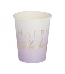 Lilac Ombre Happy Birthday Cups