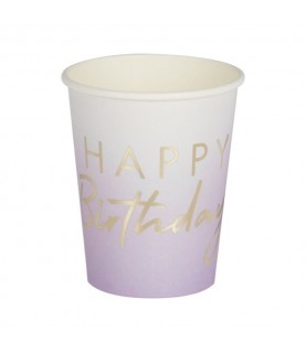 Lilac Ombre Happy Birthday Cups