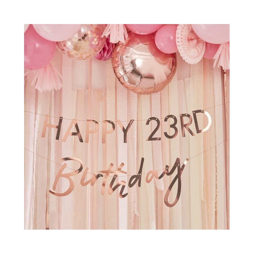 Rose Gold Happy Birthday Garland