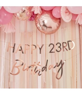 Rose Gold Happy Birthday Garland