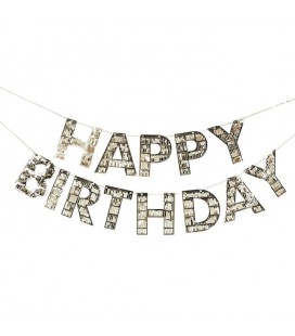 Gold Fringe Happy Birthday Garland