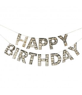 Gold Fringe Happy Birthday Garland