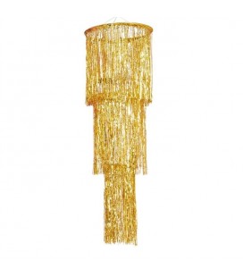 Gold Fringe Chandelier Decoration