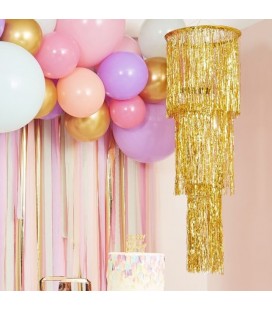 Gold Fringe Chandelier Decoration