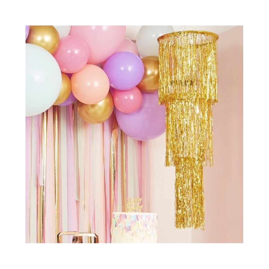 Gold Fringe Chandelier Decoration