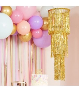 Gold Fringe Chandelier Decoration