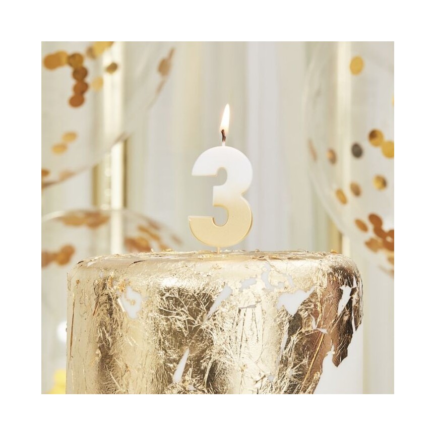 God Ombre Number 3 Candle