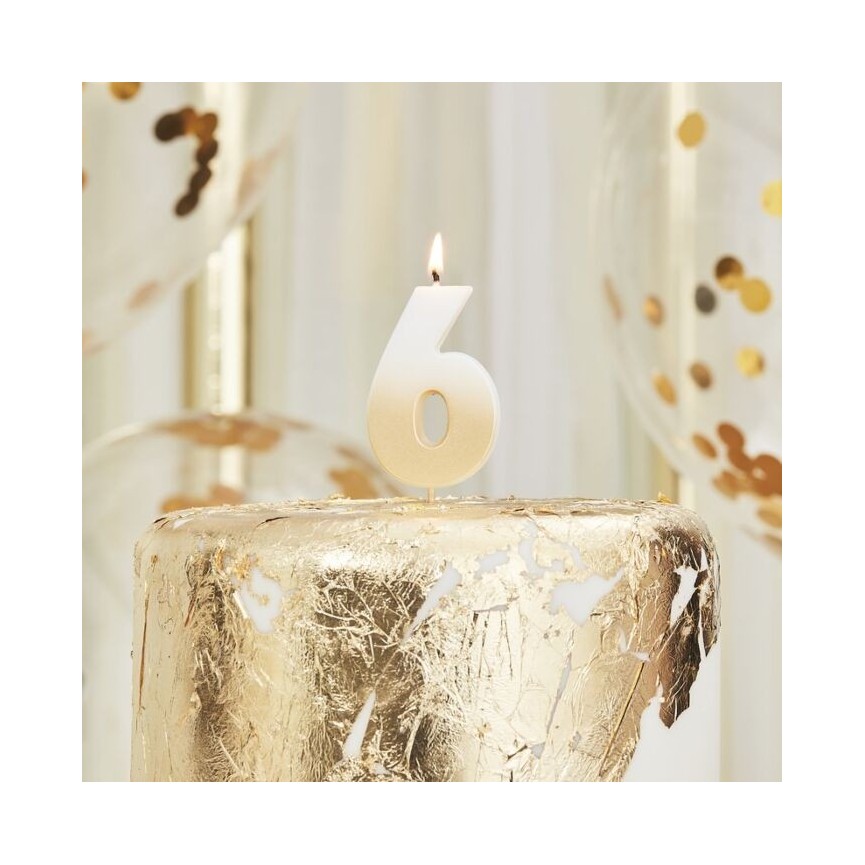 God Ombre Number 6 Candle