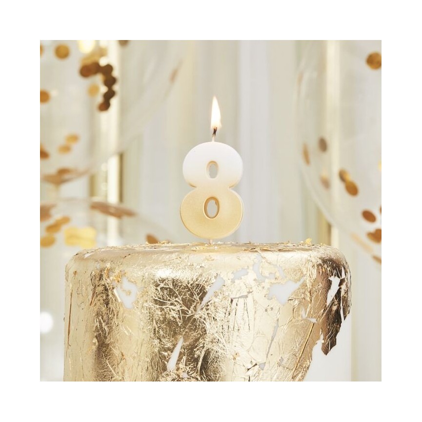 God Ombre Number 8 Candle