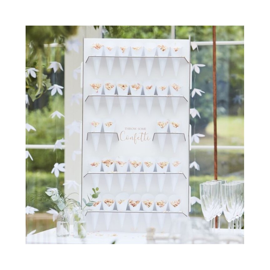Wedding Confetti Cone Holder Stand and Cones