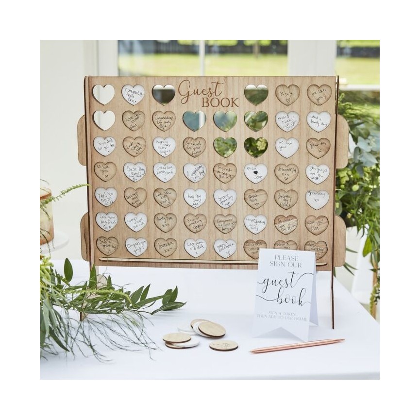 Four in a Row Wedding Guest Book Alternative