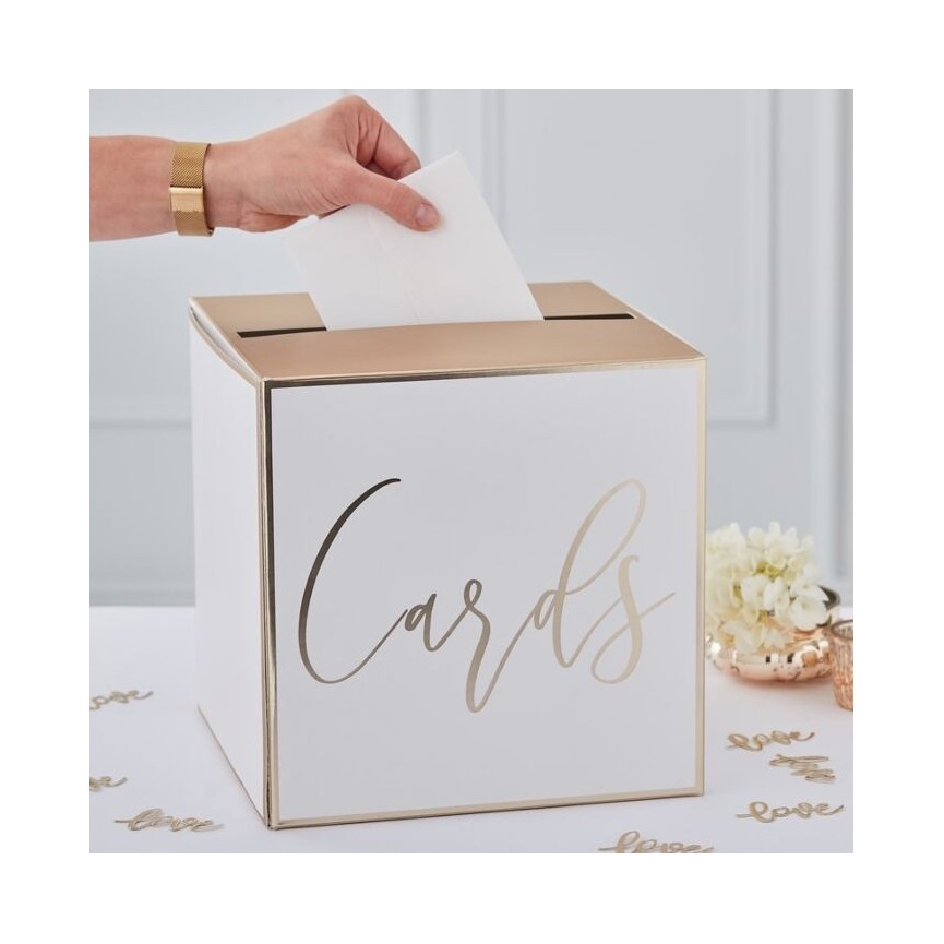 Gold Wedding Post Box "Cards"