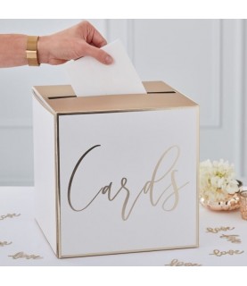 Gold Wedding Post Box "Cards"