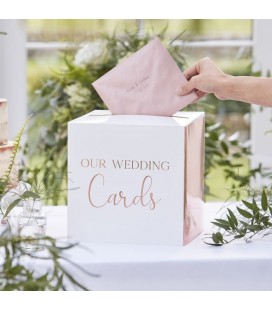 Rose Gold Wedding Post Box "Cards"
