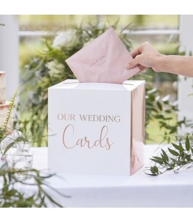 Rose Gold Wedding Post Box "Cards"